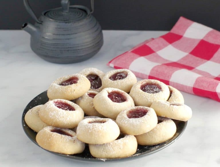 Raspberry Jam Cookies (classic thumbprint) - Food Meanderings