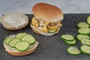 cumcumbers on bun with ranch dressing