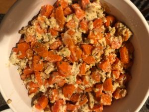 everything in carrot casserole mixed together