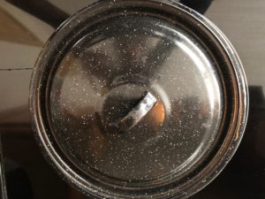 lid on top of frying pan