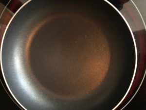 frying pan heating up