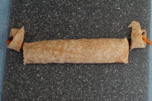 rolled tortilla with ends cut off