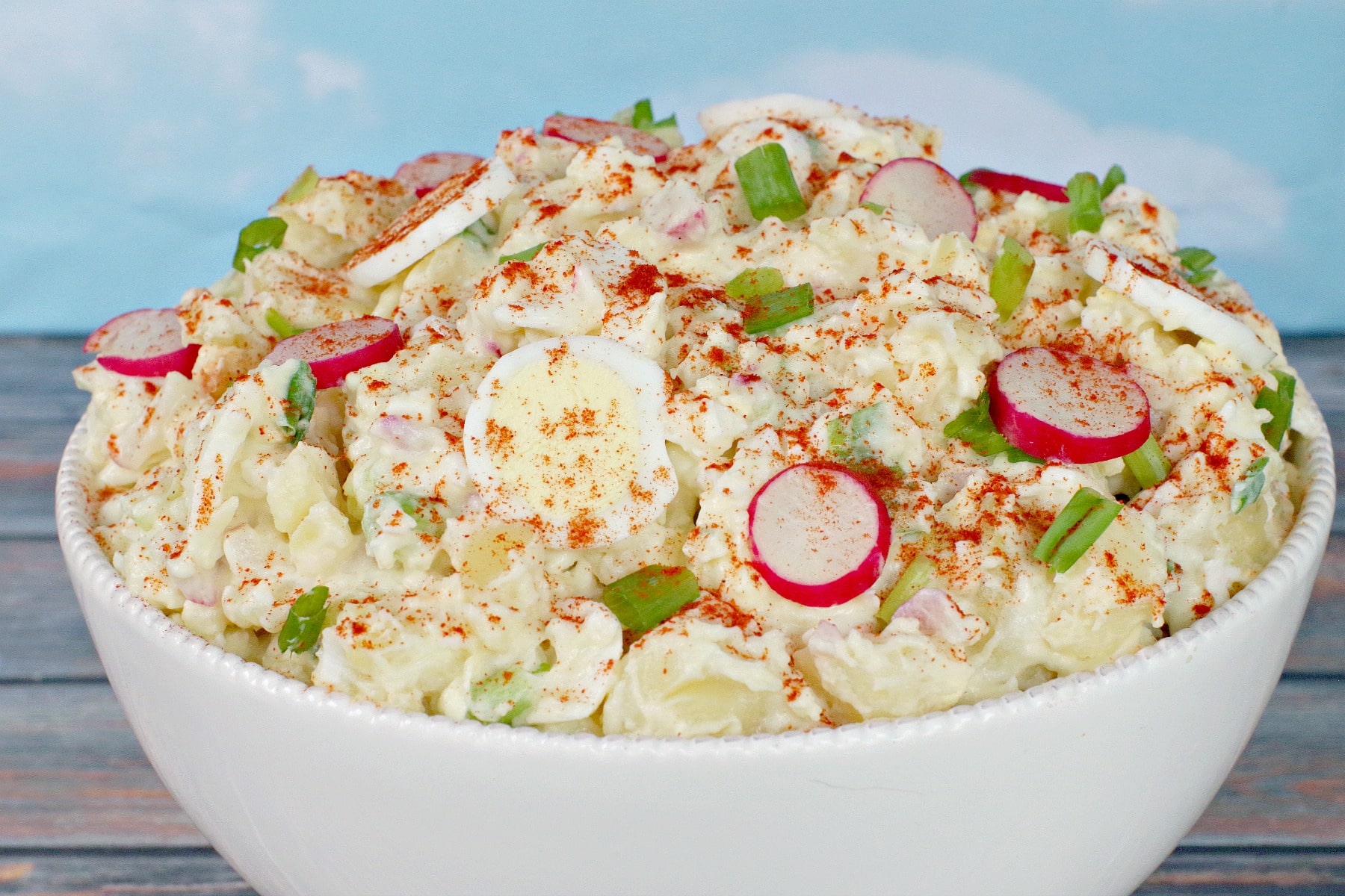 Potato Salad in a white bowl