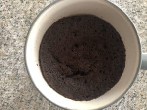 mug cake cooked in microwave