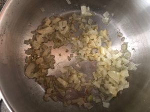 onions sauteed with butter in saucepan