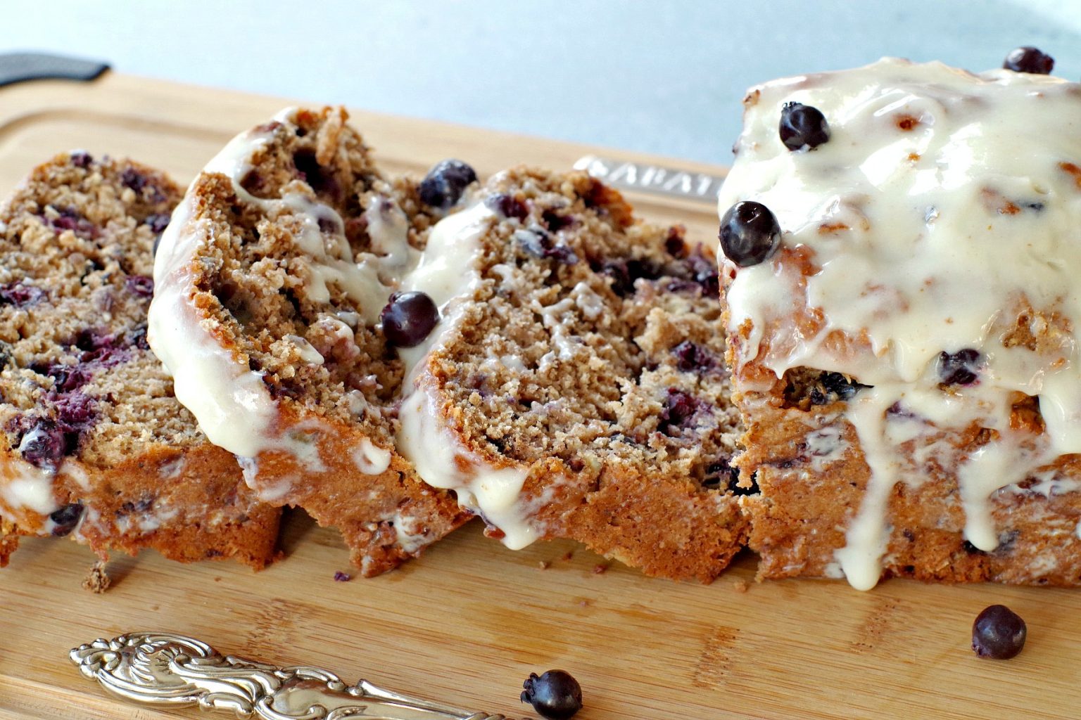 Saskatoon Berry Loaf with Brown Butter Glaze