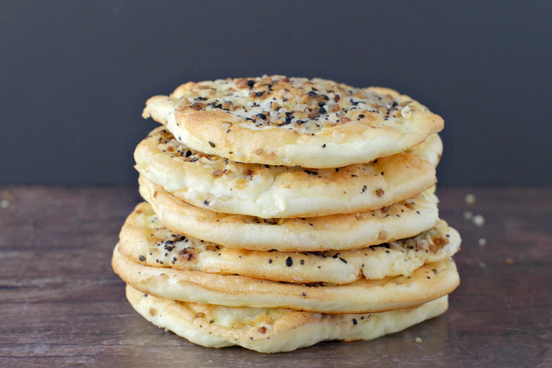 6 pieces of everything cloud bread stacked up