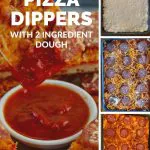 pinterest pin with 4 photos of healthy pizza dippers