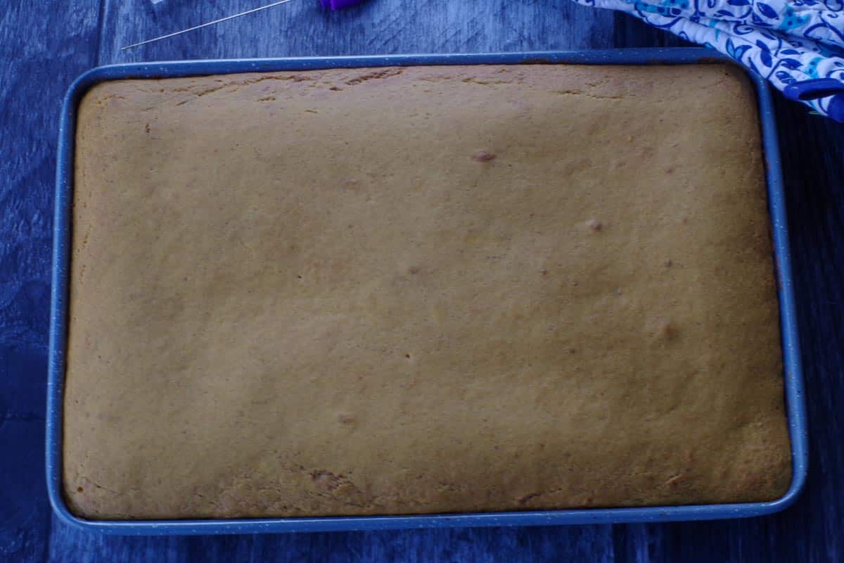 baked pumpkin pancakes on sheet pan