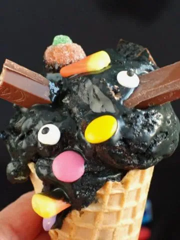 boo batter ice cream in a cone