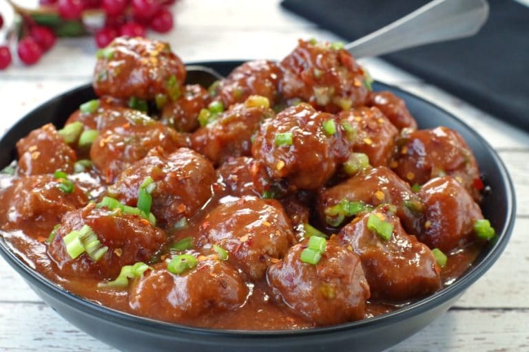 Slow Cooker Cranberry Turkey Meatballs - Food Meanderings