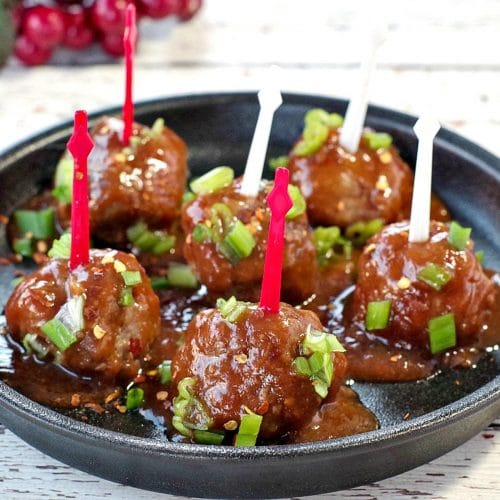 Slow Cooker Cranberry Turkey Meatballs - Food Meanderings