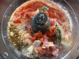 tomato sauce ingredients in food processor