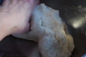 hand mixing dough