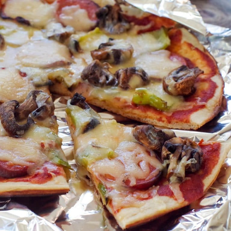 Camping Pizza with grilled pizza toppings Food Meanderings