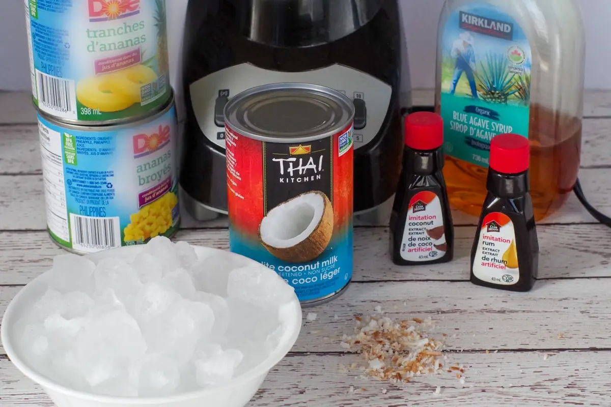 Ingredients in a Healthy Pina colada