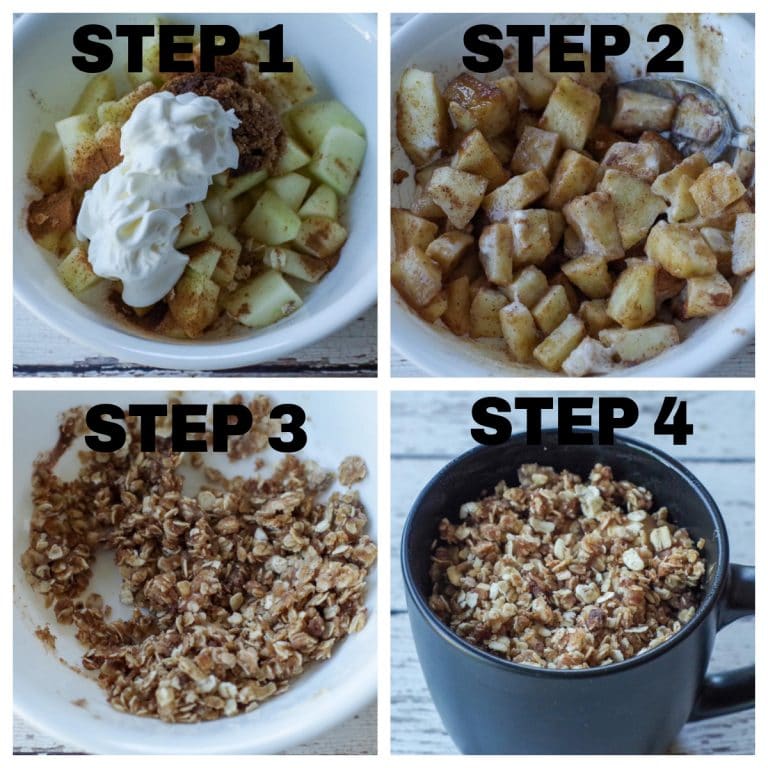 Healthy Apple Crisp in a Mug (microwave) Food Meanderings