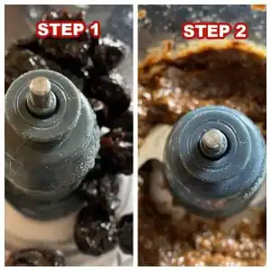 photos of steps to make prune puree
