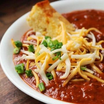 Pickleball Chili in a white bowl