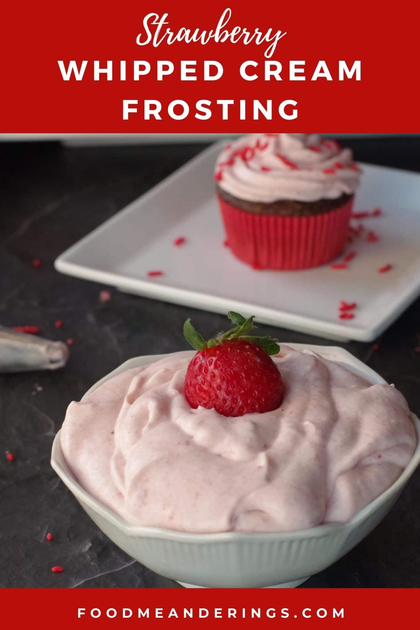 Strawberry Whipped Cream Frosting (with jam) Food Meanderings
