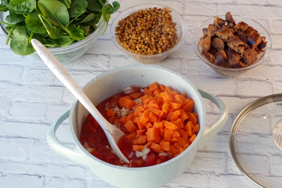 Lentil And Sausage Stew With Spinach Food Meanderings 0438