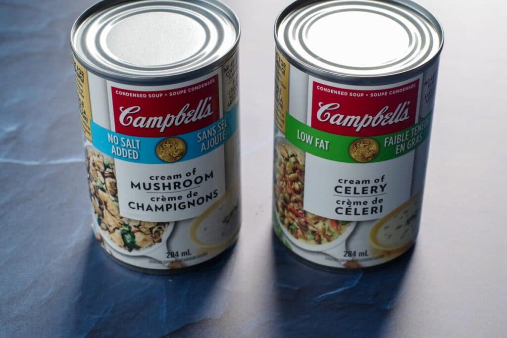 2 cans of Campbell's cream soups
