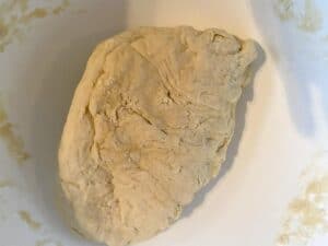 perogy dough in a bowl