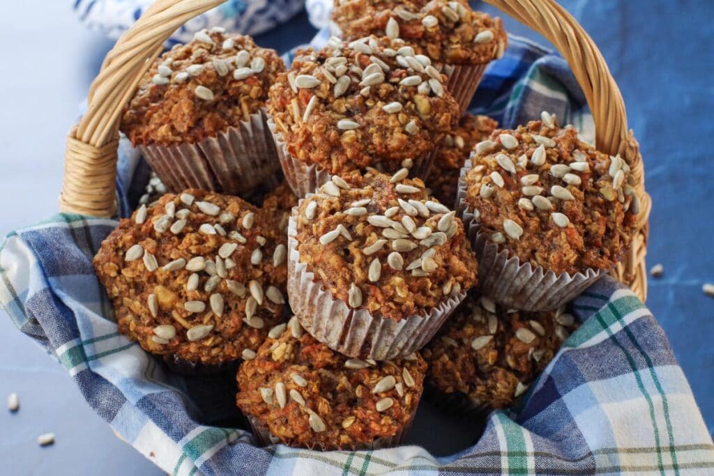 Morning Glory muffins in a basket