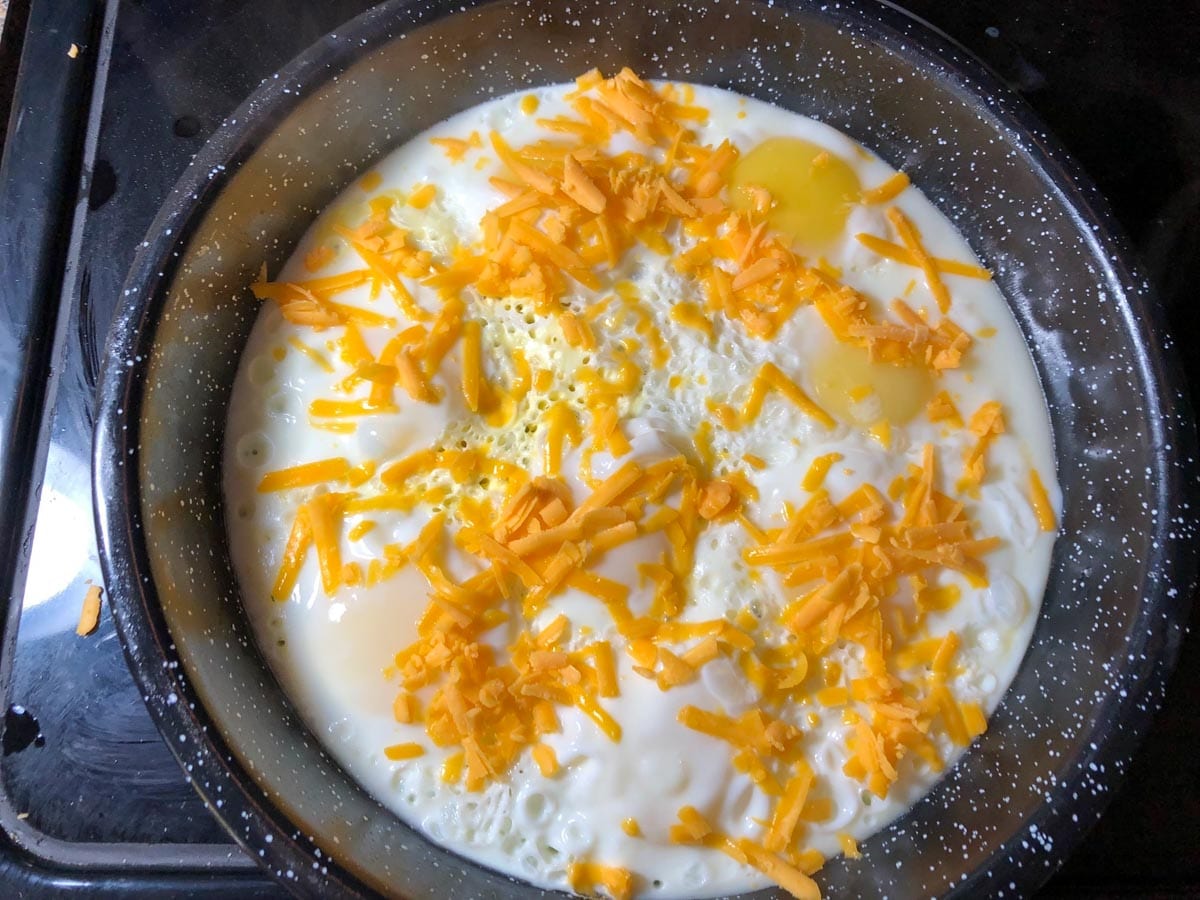 eggs with cheese on top