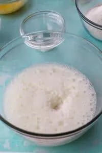 egg whites beaten until foamy