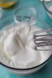 egg whites beaten to soft peaks