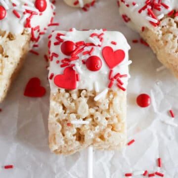 canada day rice krispie treats on white surface