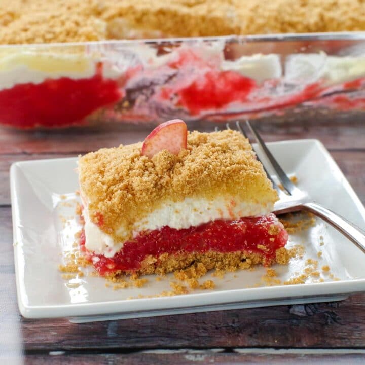 No Bake Rhubarb Dessert - Food Meanderings