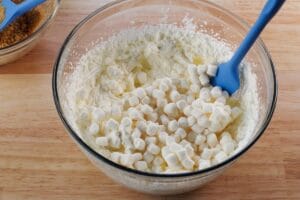 marshmallows added to whipped cream