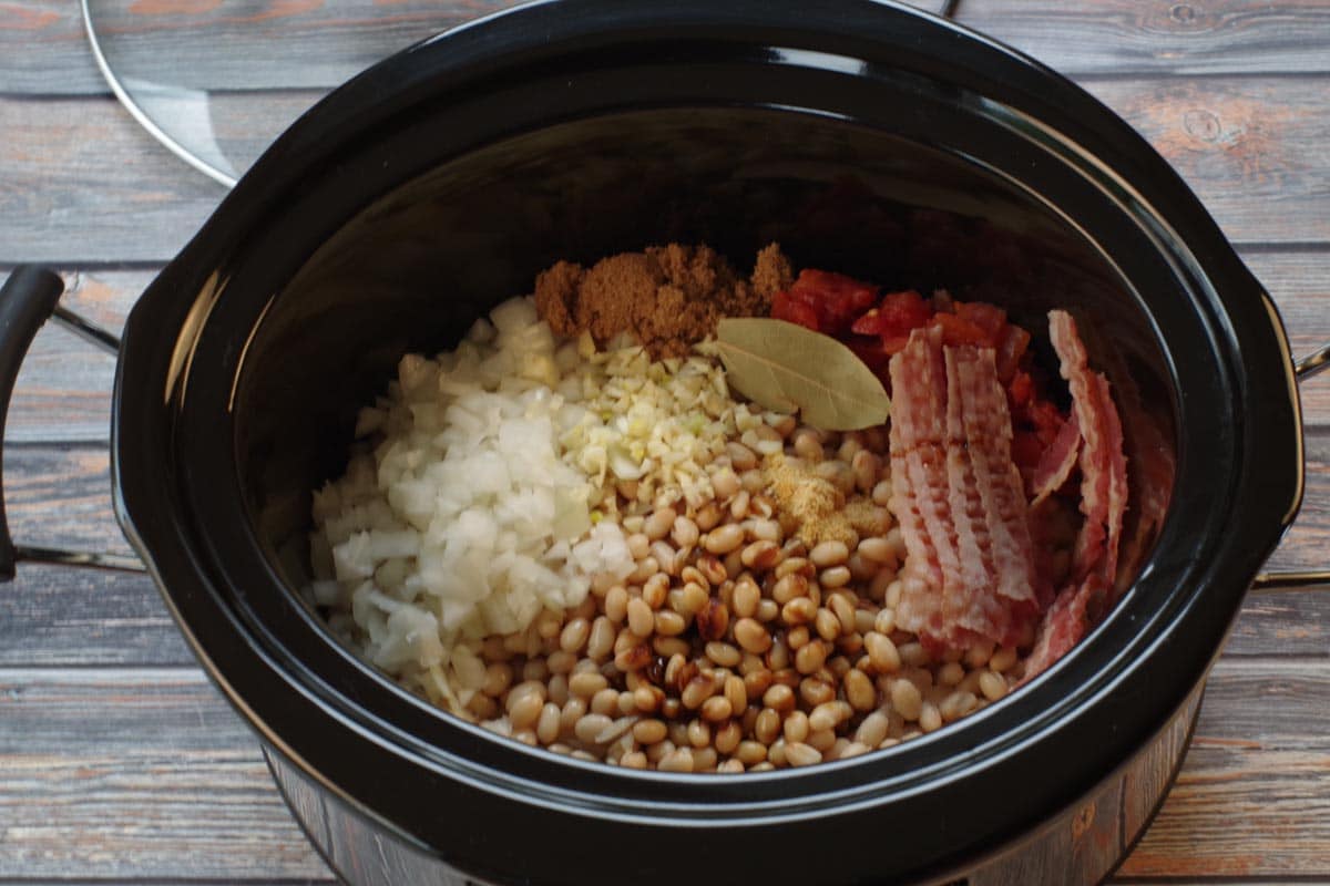 Slow Cooker New England Baked Beans Food Meanderings