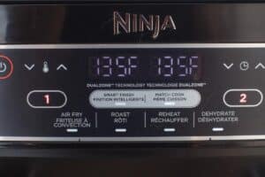 air fryer dehydrate mode set to 135 degrees F