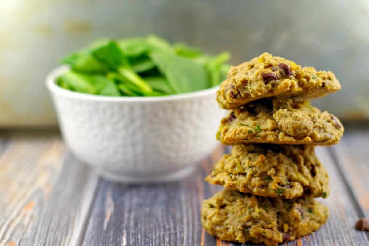 These healthy award-winning Healthy Chocolate Chip Spinach cookies are made with fresh spinach, pineapple and banana and are kid friendly. Now you can have your chocolate chip cookies and healthy food too!
