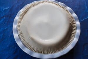 pie in larger, sturdy pie pan