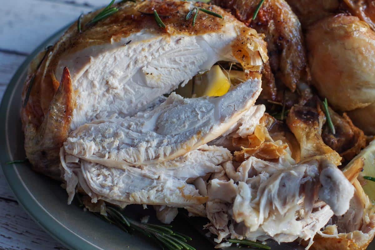 air fryer whole chicken that's been sliced