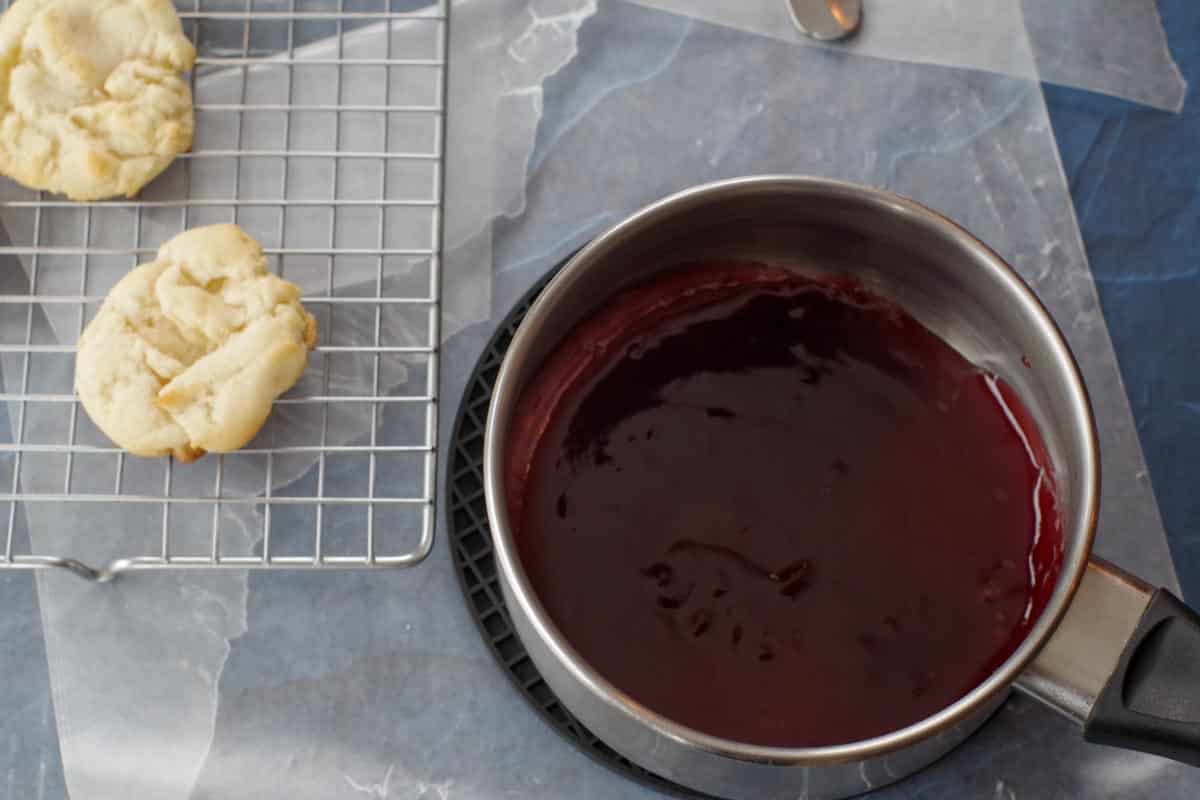 jam melted in small saucepan