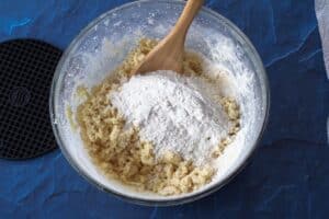 stir in remaining flour with wooden spoon