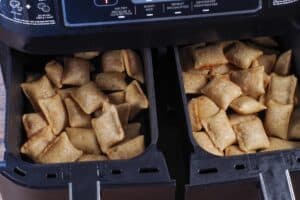 air fryer pizza bites cooked in air fryer drawers