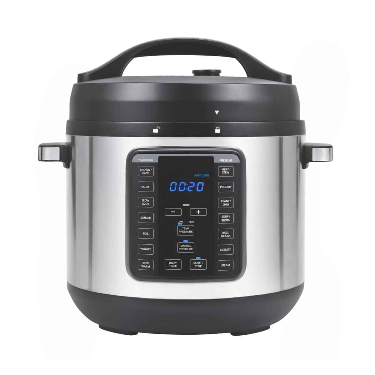 instant pot on with white background