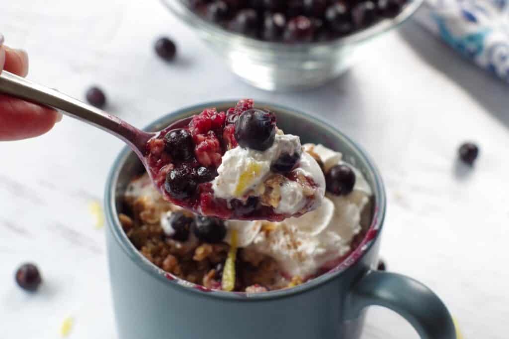 Saskatoon berry crisp (in a mug) Food Meanderings