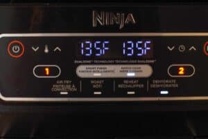 Ninja air fryer set to 135 degrees F match cook