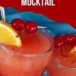 2 glasses of Shirley Temple Mocktails being clinked together