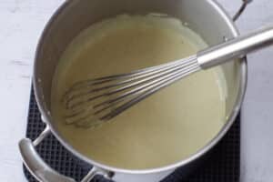 sauce thickened in large pot with whisk