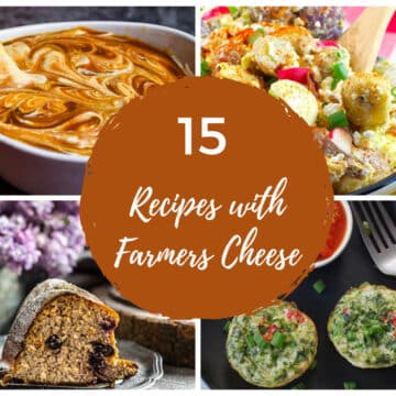 collage of 4 recipes with cottage cheese with text in the middle