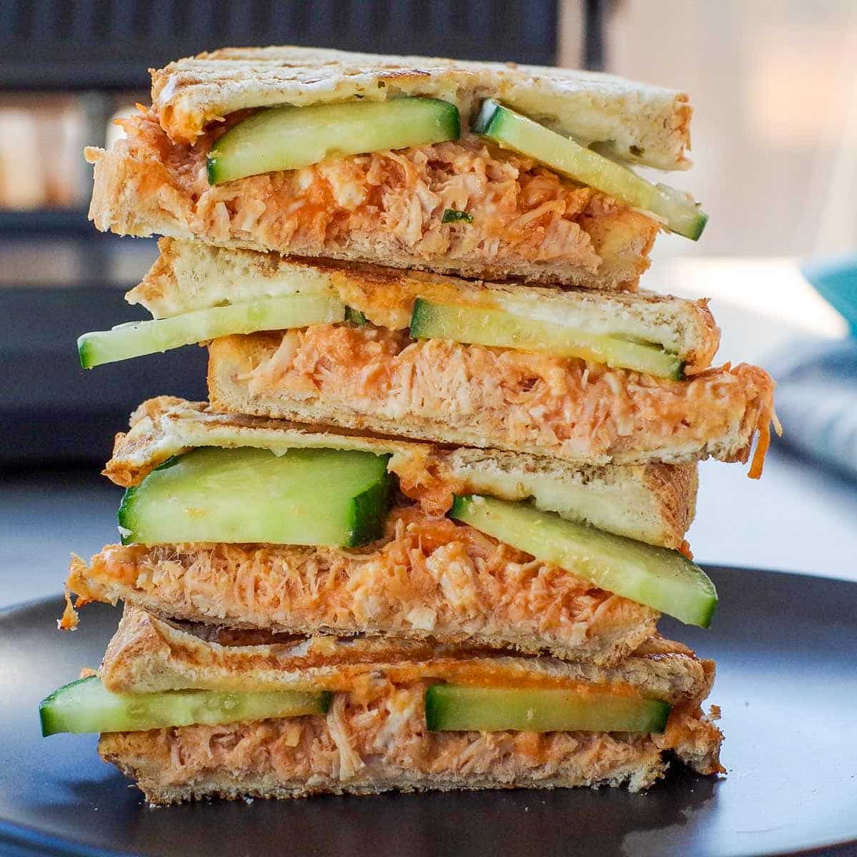 Buffalo Chicken Panini (with canned chicken) - Food Meanderings