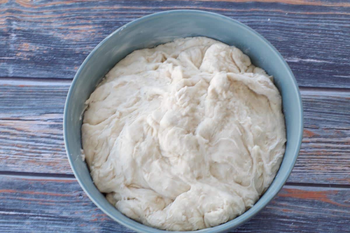 dough inside greased bowl